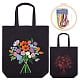 thumbnail image 1 of 1Set DIY Canvas Bag Embroidery Kit with Flower Pattern Black Tote Bag Embroidery Starter Kit Handmade Embroidery Personalized Bag Sewing Kit Craft Projects Women Handbag Cross Stitch Art Kit, 1 of 8