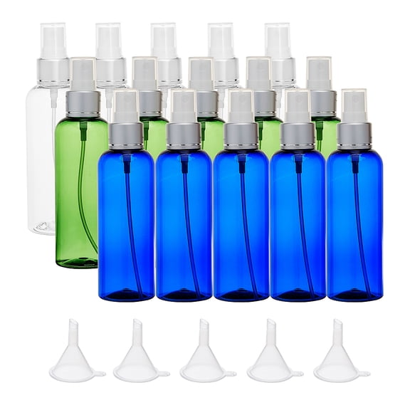 1Set DIY Cosmetics Storage Containers Kits and Plastic Funnel Hopper Mixed Color 14.1x3.85cm Capacity: 100ml 15pcs/set