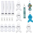 thumbnail image 1 of 1Set DIY Keychain Clasps with Sublimation Blank MDF Hand Sanitizer Keychain Holders and Alloy Swivel Lobster Claw Clasps Mixed Shapes White 30pcs/set, 1 of 6