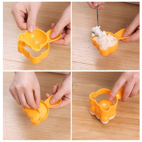 1Set DIY Rice Ball Mold Set Cute Little Bear Rice Ball Mold Bento Sushi Tool DIY Cute Rice Ball Bento Maker Sandwich DIY Tool Kitchen Gadgets