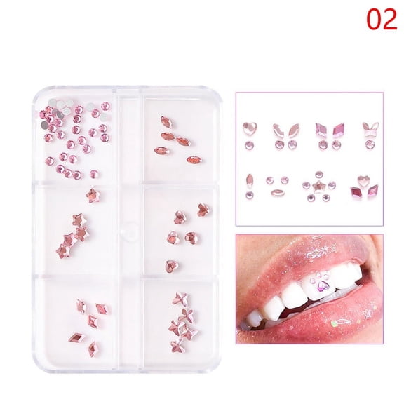 1Set Dental Tooth Gems Crystal Diamond Ornament Diy Tools Various Shapes Color Teeth Jewelry Denture Acrylic