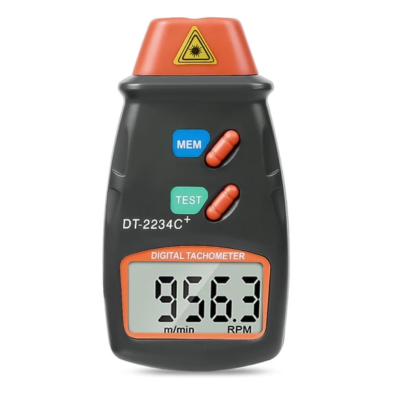 1Set Digital Laser Tachometer RPM Meter Handheld Non-Contact Motor Lathe Speed Gauge Revolution Spin Tachometer Speed Gauge