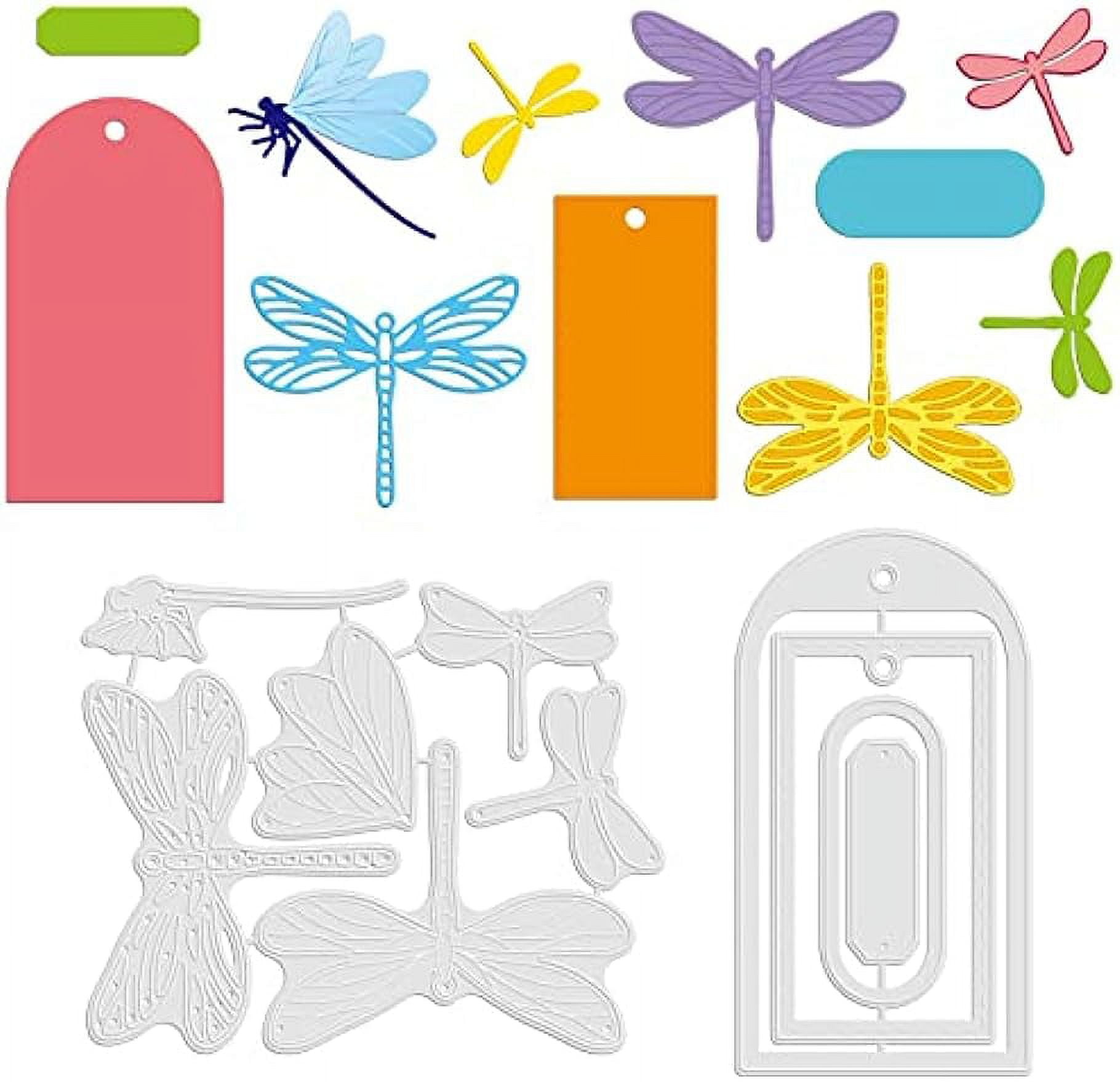 1Set Dragonfly Cutting Dies Label Frame Carbon Steel Stencil Template