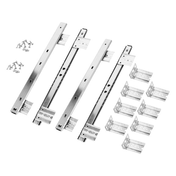 1Set Dresser Drawer Slides Plated Silver Steel Smooth Operating Heavy Duty Drawer Glides