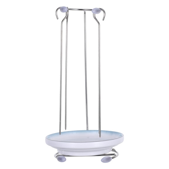 Milisten 1Set Durable Stainless Steel Vertical Skewer Stand Rack for Outdoor Barbecue with Easy Carry Design