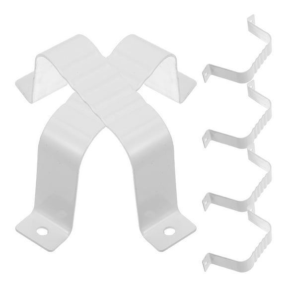 1Set Durable White Rain Gutter Strap with Easy Setup and Versatile Use for Residential Downspouts