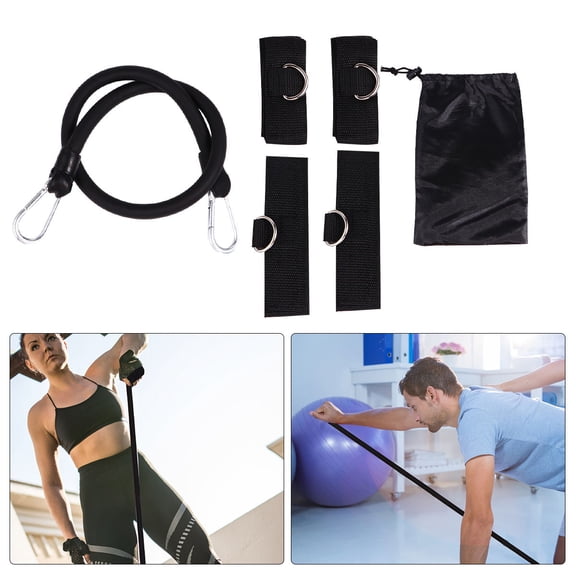 YOSADIER Fitness Equipment Rope Bounce Training Pulling Rope Black Latex 1 Set