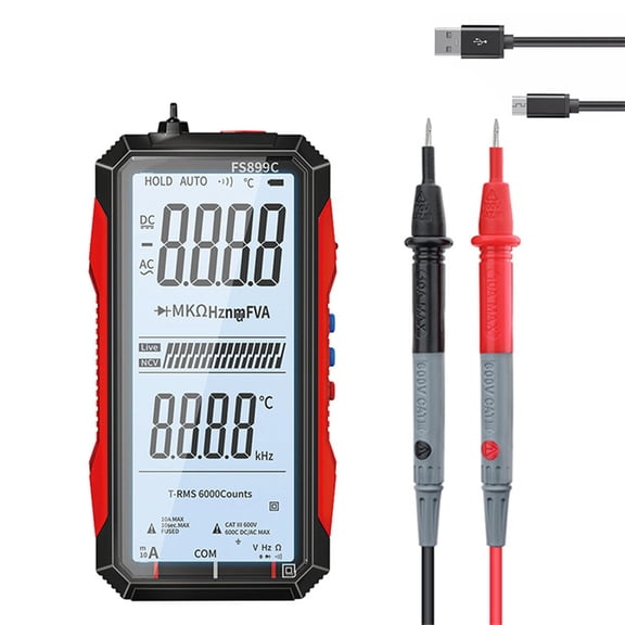 1Set FS899C,FS899SDigital Multimeter With Color Screen Version For USB-C Rechargeable For RMS Voltage Current Capacitance