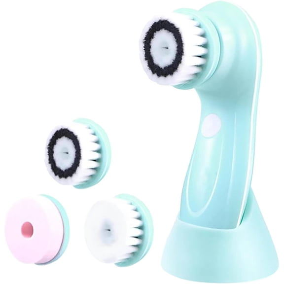 1Set Facial Cleansing Brush, Latest Advanced Cleansing Technology & 3 Brush,Heads USB Rechargeable Rotating Face