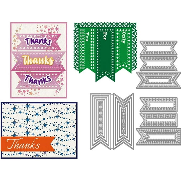 1Set Flag Carbon Steel Cutting Dies Stencils for DIY Scrapbooking Photo Album Decorative Embossing Paper Card 119~142x109~112x0.8mm 3pcs/set