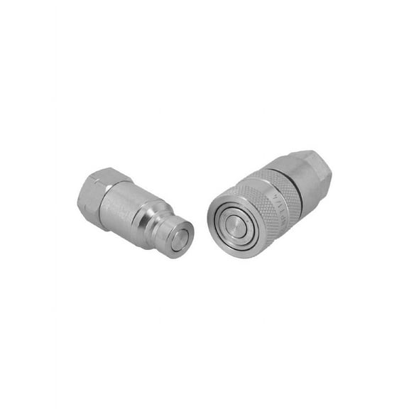 1Set Flat Face For Bsp Hydraulic Quick Release Connectors Couplings with No Spillage Npt 1-4"
