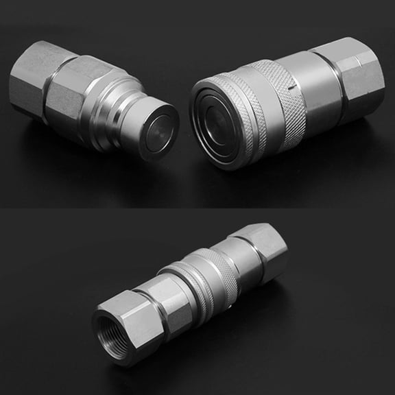 1Set Flat Face For Bsp Hydraulic Quick Release Connectors Couplings with No Spillage Npt 3-8"