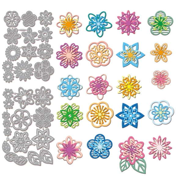 1Set Flower Carbon Steel Cutting Dies Stencils for DIY Scrapbooking Photo Album Decorative Embossing Paper Card 142~156x107~108x0.8mm 2pcs/set
