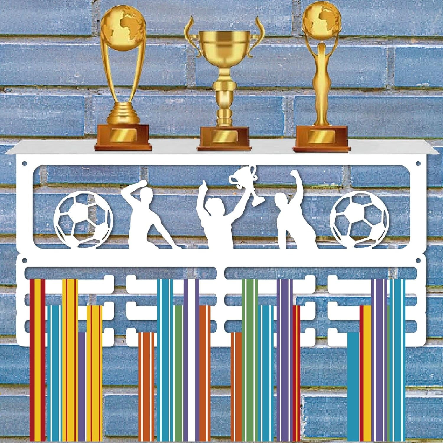 1Set Football Sport Medal Holder Iron Medal Rack Wall Mount Decor 3 ...