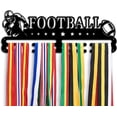 thumbnail image 1 of 1Set Football Theme Medal Display Holder Wall Mounted Tiered Medal Rack Medal Hanger Holder Personalized Ribbon Display Rack Hooks for Living Room Bedroom Gym Stadium, 1 of 8