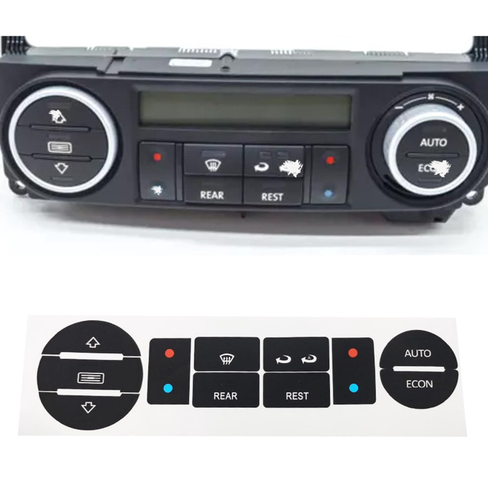 Sticker Plus Button 1Set For T5 For T6 Car Interior Matte Black Decals Car A/C Climate Air ...