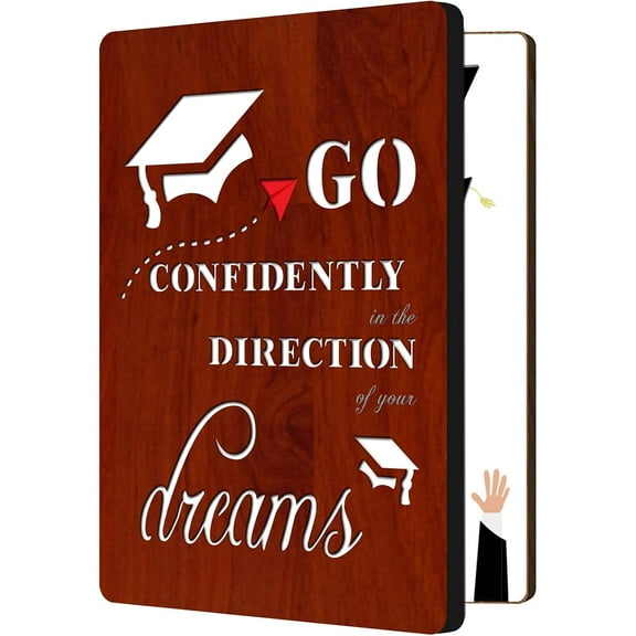 1Set Graduation Card for Her with Envelope Inspirational Graduation Gift Card for Graduate Fun and Empowering Present for Graduation Day - Go Confidently in The Direction of Your Dreams