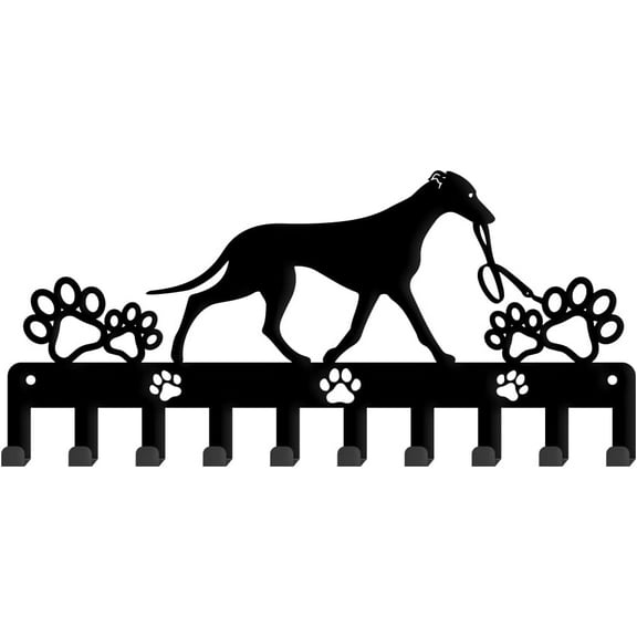 1Set Greyhound Key Holder Dog Key Hooks Dog with Paw Print Key Rack with 10 Hooks Decorative Key Hanger Wall Mounted Hooks Personalized Key Organizer