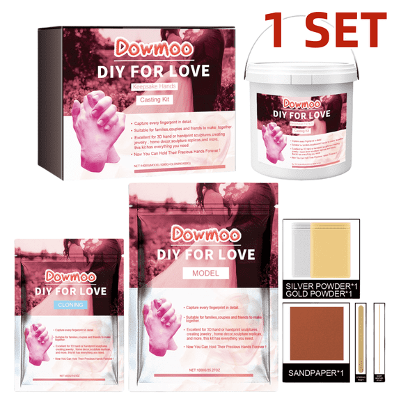 1Set  Hand Casting Kit, Anniversary DIY Gifts for Couple, Mothers Day Gifts, Gifts for Women Men Mom, Hand Molding Kit, Valentines Day, Christmas, Keepsake Sculpture Wedding Kids