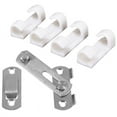 thumbnail image 1 of 1Set Hasp Latch METAL Hasp Latch Lock Sliding Door Lock for Window Cabinet Fitting & 20Pcs Wire Fixing Clamp Clip White, 1 of 9