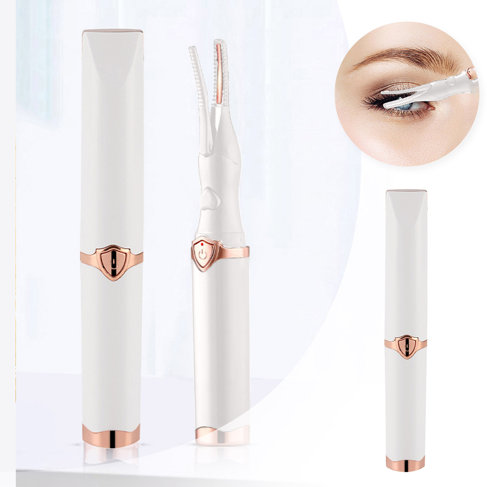1Set Heated Eyelash Curler Mini USB Eye Lash Organic Cleaning Products