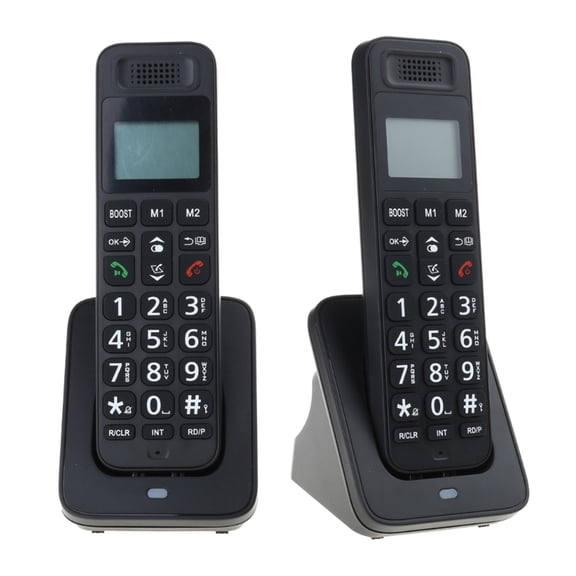1Set Home Telephone 2 Handset Cordless Phone with Large LCD Display and Quick Dialing Function Efficient Communication