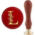 thumbnail image 1 of 1Set Initial Alphabet L Wax Seal Stamp Vintage Botanical Leaves Letter Sealing Wax Stamps 30mm Removable Brass, 1 of 8