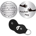 thumbnail image 1 of 1Set Inspirational Pocket Hug Token Encouragement Keychain Long Distance Relationship Keepsake Stainless Steel Double Sided with PU Leather Keychain for Friends Family Son 1.2 x 1.2 Inch, 1 of 8