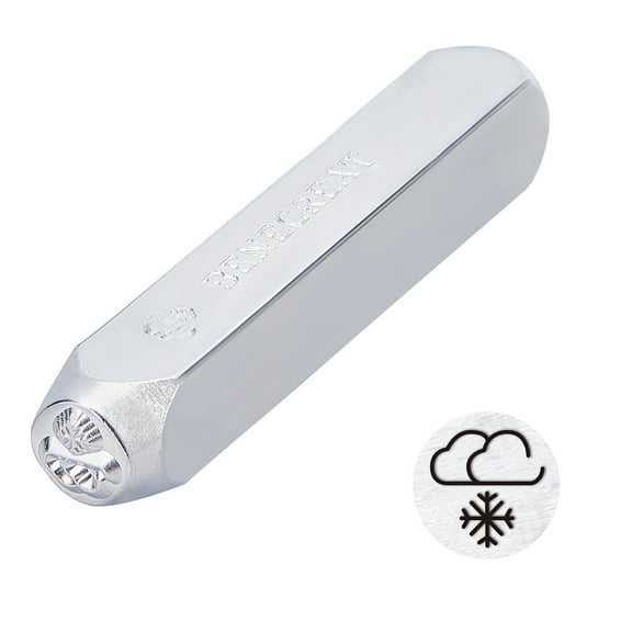 1Set Iron Metal Stamps for Imprinting Metal Plastic Wood Leather Round Weather Pattern 65.5x10mm Pattern: 6mm DIY