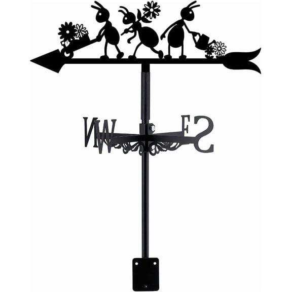 1Set Iron Wind Direction Indicator Weathervane for Outdoor Garden Wind Measuring Tool Ant 190x358mm