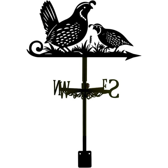 1Set Iron Wind Direction Indicator Weathervane for Outdoor Garden Wind Measuring Tool Quail 265x343mm