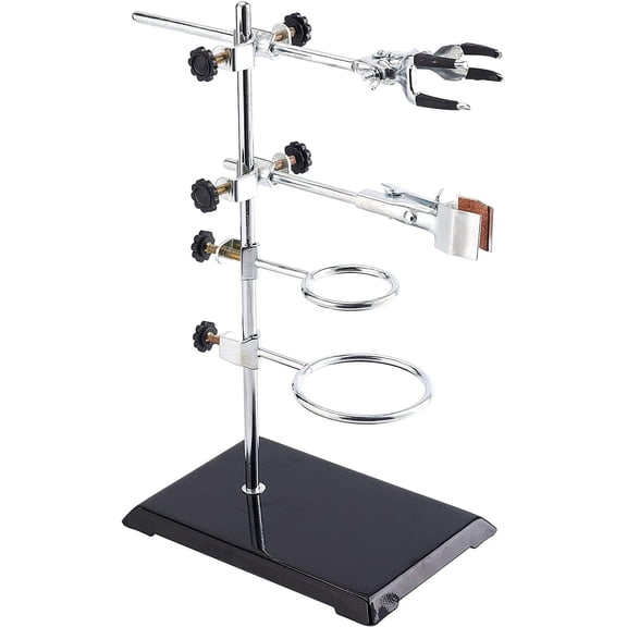 1Set Laboratory Support Stand with Rod Lab Clamp Flask Clamp Condenser Clamp Stands Lab Supplies Platinum 350mm