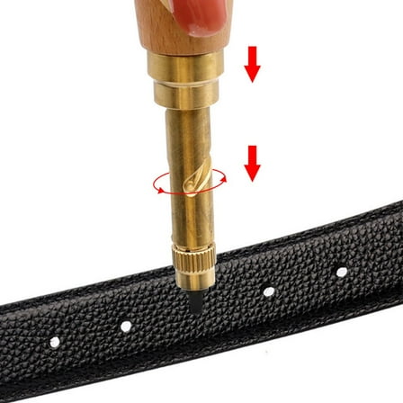 1Set Leather Hole Puncher With 1.5-4Mm Tips Belts Screw Punch Tool Multi Head Diy Leather Punch Wood Handle Hand Tools A Smile Home
