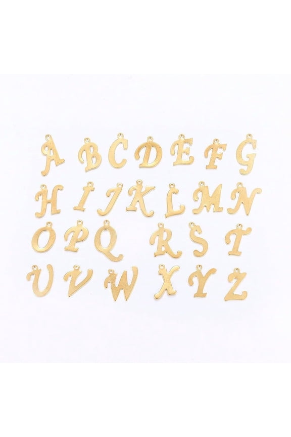 1Set Letter Charms 304 Stainless Steel Pendants for DIY Jewelry Making Golden for Women Birthday Festival Elegant Gifts Personalized Jewelry 13.5~18x4.5~15x1mm Hole: 1mm 1set