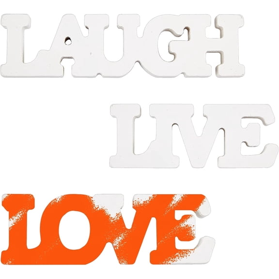 1Set MDF Board Letters for Wall Home Party Decorations Word Laugh & Live & Love White 3pcs/set DIY