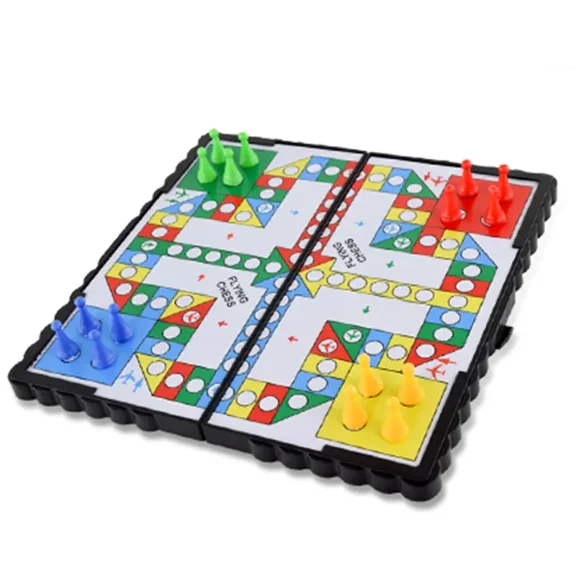 1Set Magnetic Foldable Flying Chess Crawling Mat Ludo Portable Board Game Camping Travel Game Set Aeroplane Chess