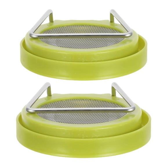 1Set Mesh Sprouting Lid for Mason Jars with Draining Stand Green Plastic for Seed Sprouts