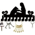 thumbnail image 1 of 1Set Metal Key Holder Black Key Hooks Organizer Hanger Rack Wall Mounted Decorative with 10 Hooks Dog Women 10.6x6.1Inch, 1 of 6