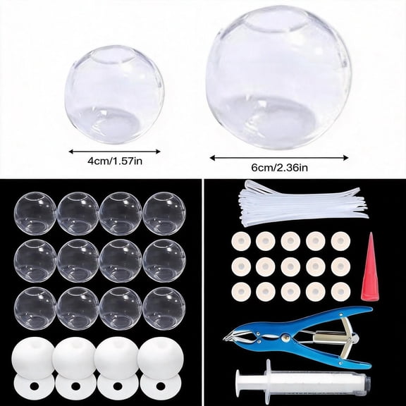 1Set Milky Blank PVC Skins Empty Stress Ball DIY Kit,Blank Pressure Ball Skin DIY Kit,Vacuum Stress Ball DIY Kits with Empty Skin Base,Stress Ball DIY Material for Sensory Stress Relief