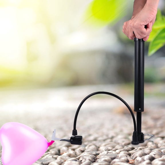 1Set Mini Double Inlet Bike Pump Black Ferroalloy For Outdoor Activities