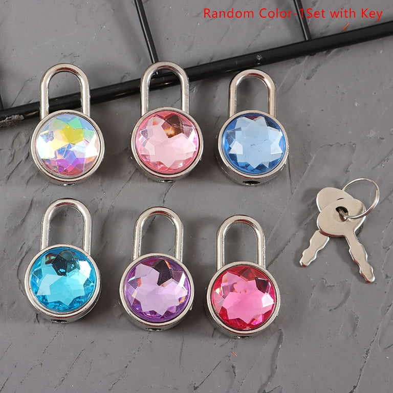 1Set Mini Round Shape Padlock Color Diamond Hardware Locks