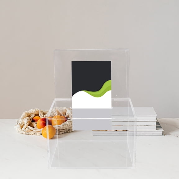1Set Multi Functional Transparent Donation Box with Lock for Secure Storage