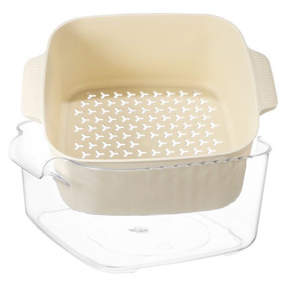 1Set Multi Purpose Fruit Strainer Set with Stackable Design and Side Handles