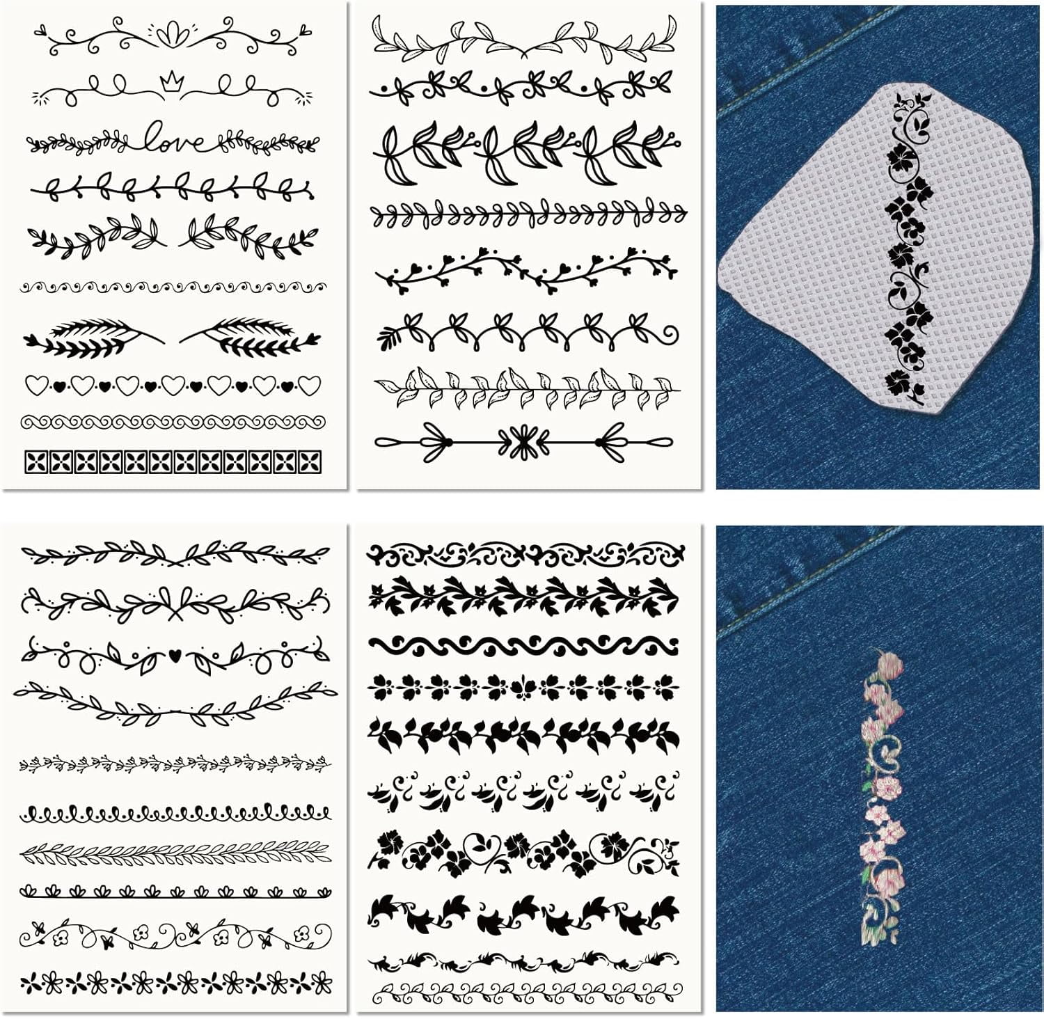 1Set Non-Woven Water Soluble Embroidery Patterns Wash Away Embroidery Stabilizer Stick and ...