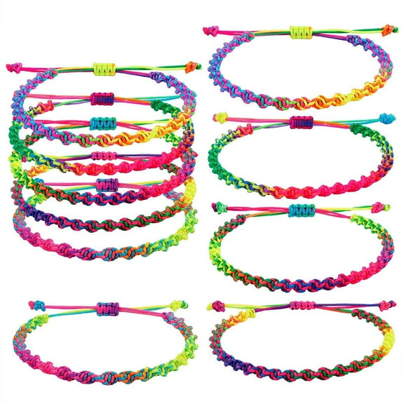 1Set Nylon Thread Cord Bracelets Colorful 1/4 inch(0.5cm) Inner Diameter: 2~3-1/8 inch(5~8cm) 5pcs/setDIY