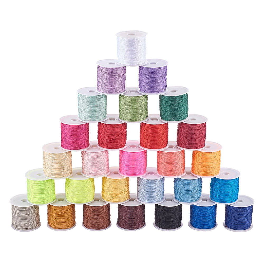1Set Nylon Thread Nylon String Jewelry Bead Cord for Custom Woven Jewelry Making Mixed Color 0.8mm 45m/roll 28colors 1roll/color 28rolls/set