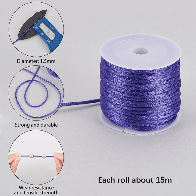 1Set Nylon Thread for Jewelry Making Mixed Color 1.5mm 15m roll 10colors 1roll color 10rolls set