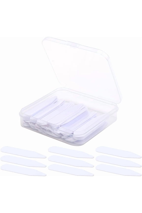 1Set PVC Tab Collar for Clergy Shirt White Priest Collar Collar Lining Stay White 50x10x0.5mm 150pcs/set craft