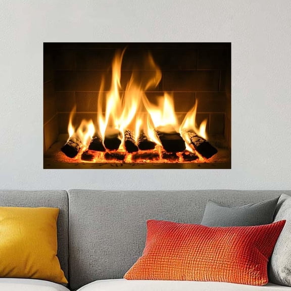 1Set PVC Wall Stickers Wall Decoration Fire 300x960mm 2pcs/set