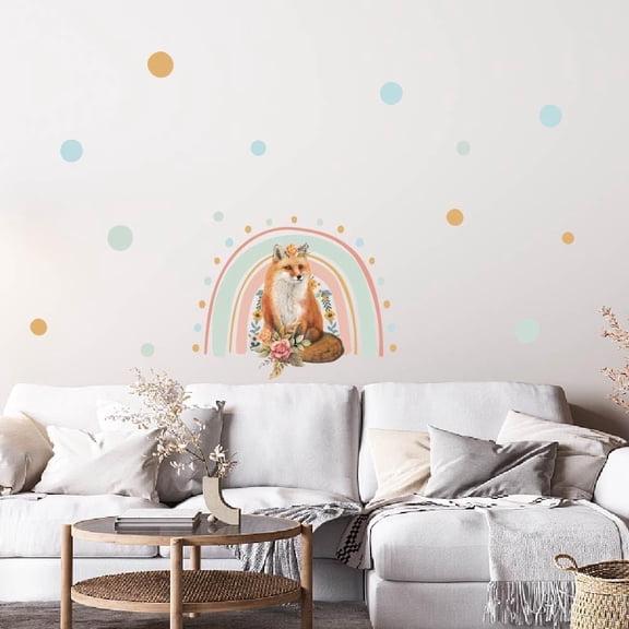 1Set PVC Wall Stickers Wall Decoration Fox 980x390mm 2pcs/set DIY